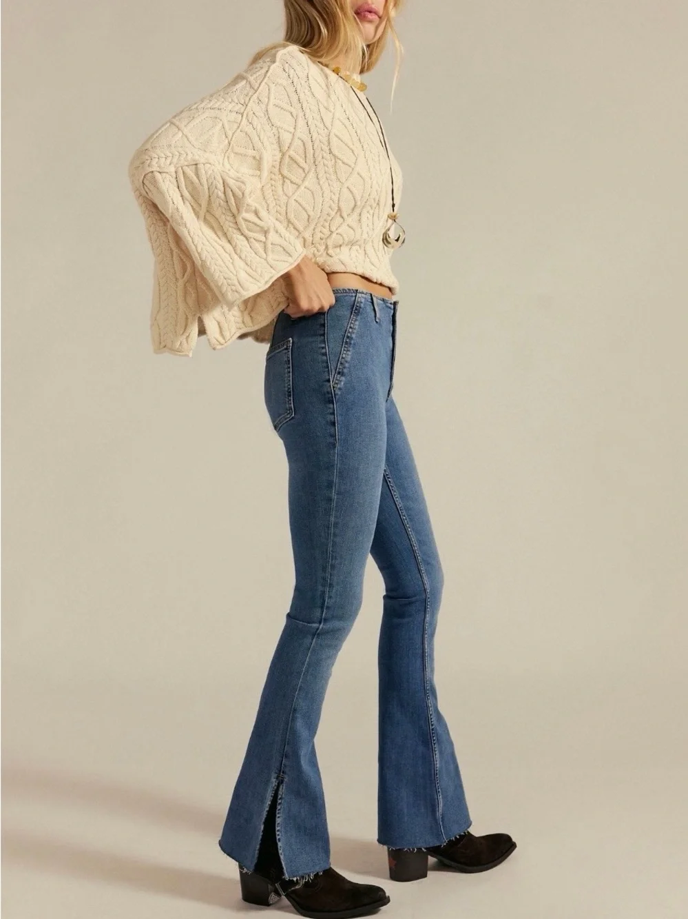 We The Free Level Up Slit Slim Flare Jean
